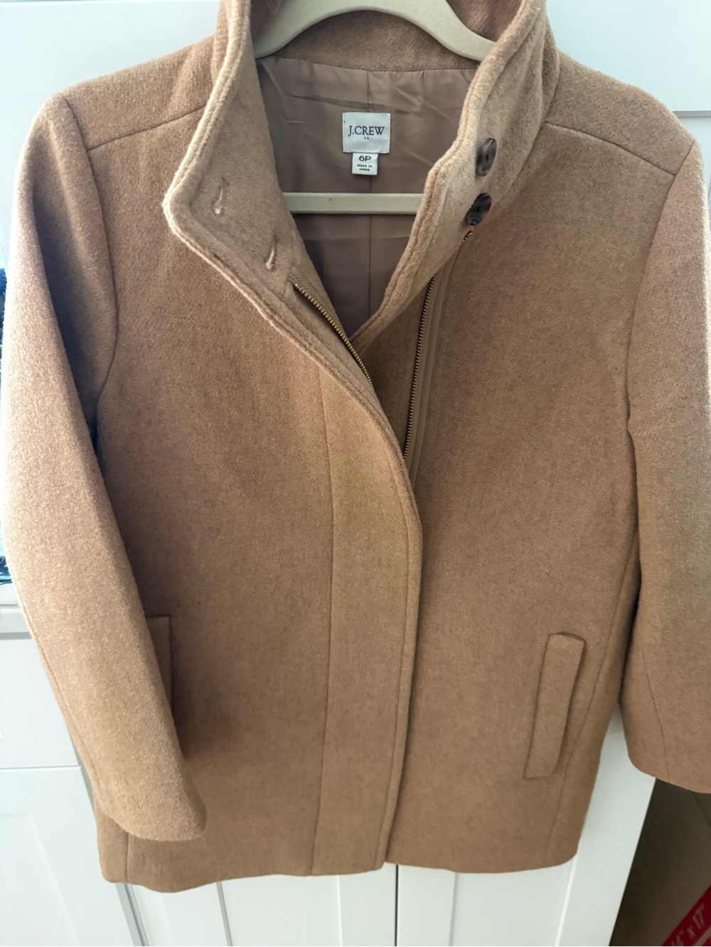 J Crew will mid length coat , NWOT SIZE 6P